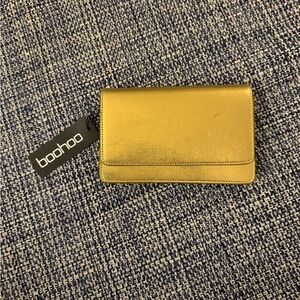 Boohoo Metallic Gold Clutch